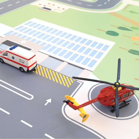 Les enfants préfèrent ce tapis géant pour jouer aux petites voitures Siku, Majorette ou Hotwheel