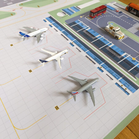 Luluche - Aéroport pour jouer aux petites voitures et aux avions Majorette ou Herpa