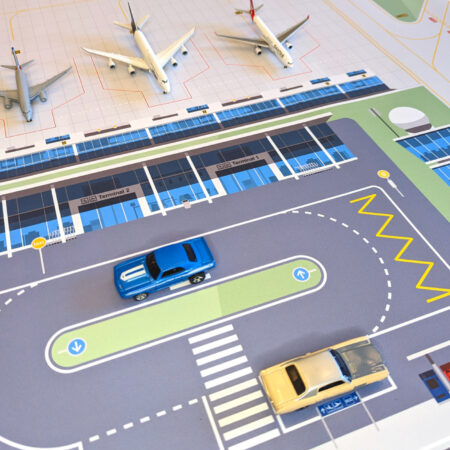 Luluche - Aéroport pour jouer aux petites voitures et aux avions Majorette ou Herpa